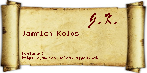 Jamrich Kolos névjegykártya
